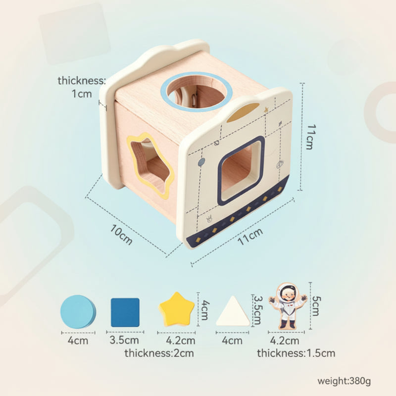 Montessori wooden sensory toy for babies, focuses on educational development & sensory exploration.