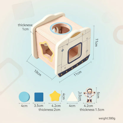 Montessori wooden sensory toy for babies, focuses on educational development & sensory exploration.