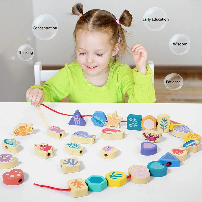 Educational wooden dinosaur stacking toy enhances cognitive development and hand-eye coordination