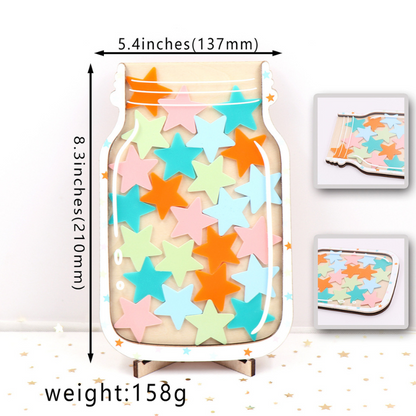Children's star reward jar, an educational learning toy for positive reinforcement and family activities.