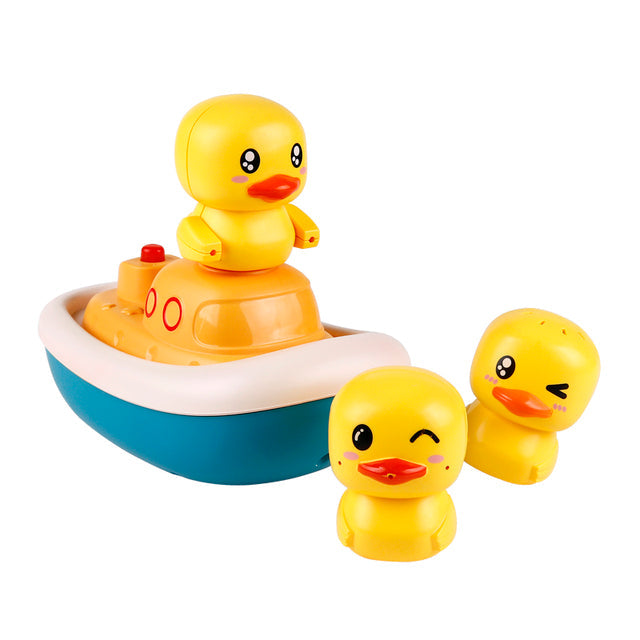 Cute rubber duck toy designed for children's bath and shower, enhancing sensory and water play