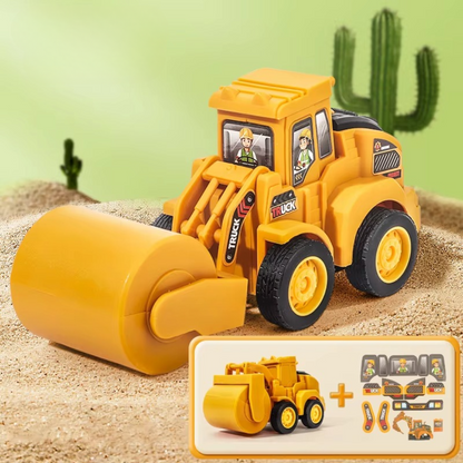 Blue toy excavator for kids, push-and-go, perfect for developmental play