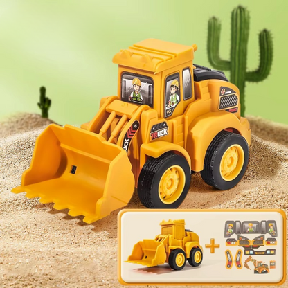 Green toy cement mixer, push-and-go construction vehicle, educational toddler toy