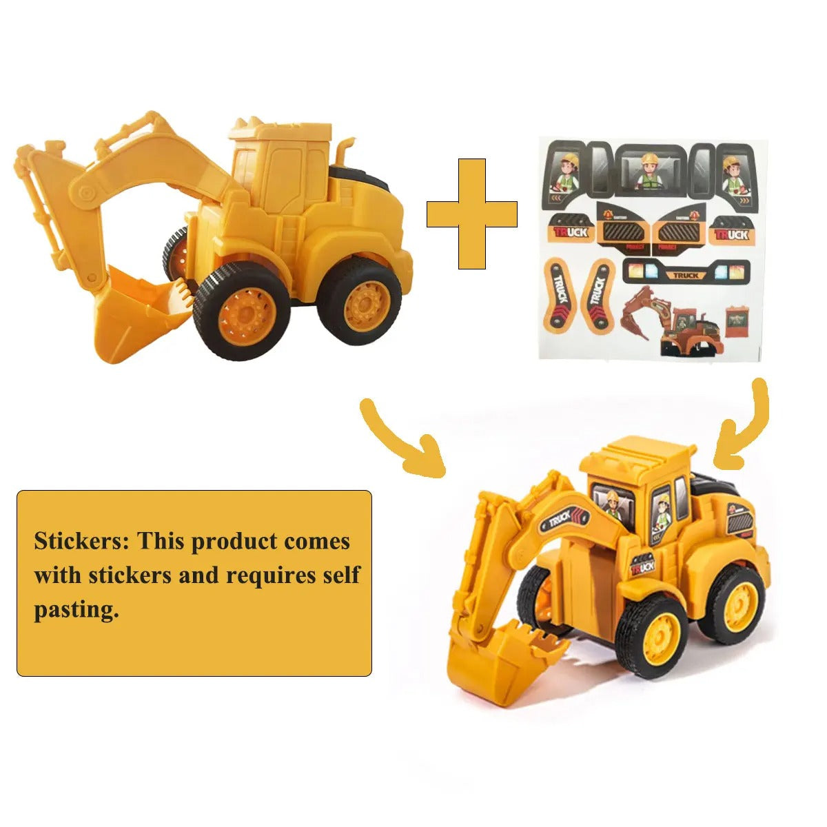 Close-up of a push-and-go toy dump truck with dirt, durable kids' construction vehicle