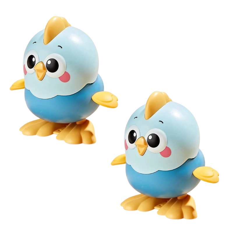 Cute yellow chick wind-up toy, a fun and engaging gift for toddlers developing motor skills.