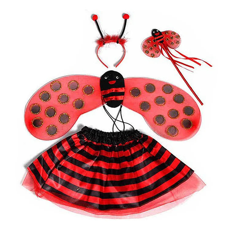 Halloween costume idea: a delightful bee costume for girls, featuring a soft, full tutu and detailed, iridescent wings.