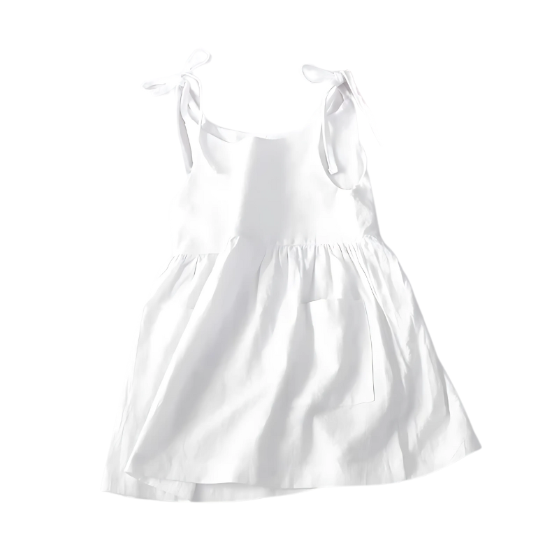 Girls' Breezy Blossom summer dress with vibrant floral print and breathable cotton fabric.