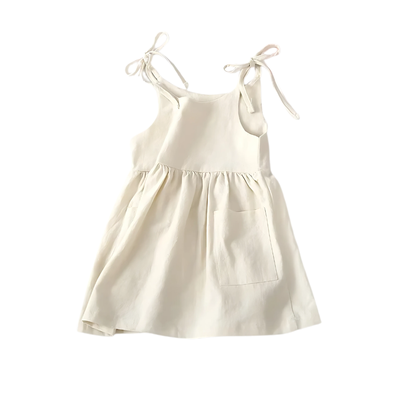 Toddler girl in a comfortable, breathable cotton floral dress, ideal for summer play.