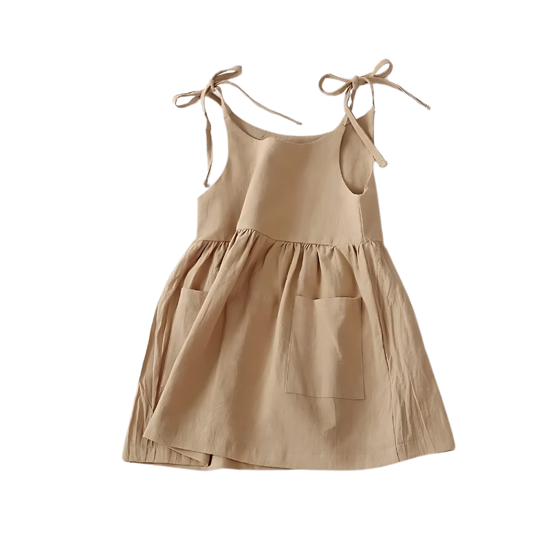 Kids' breathable cotton summer dress in a breezy floral design, great for outdoor fun.