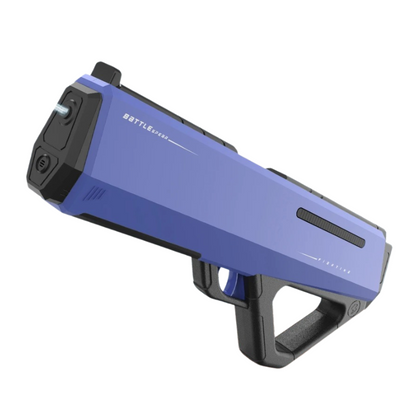 Close-up of electric water gun, highlighting its design for kids outdoor fun and active play.